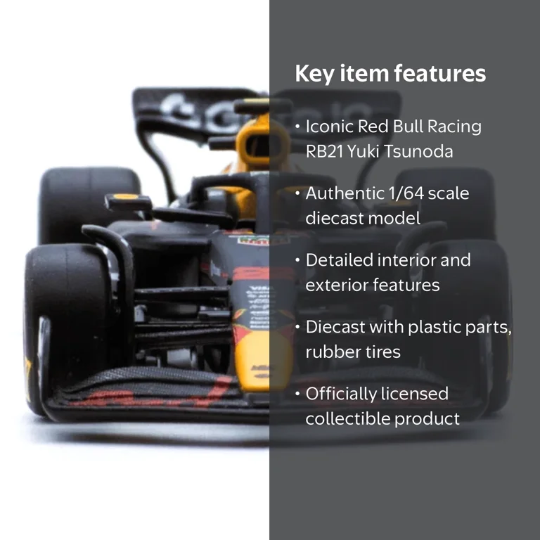 Bburago, Diecast Model Car, Red Bull Racing RB21 #22 Yuki Tsunoda