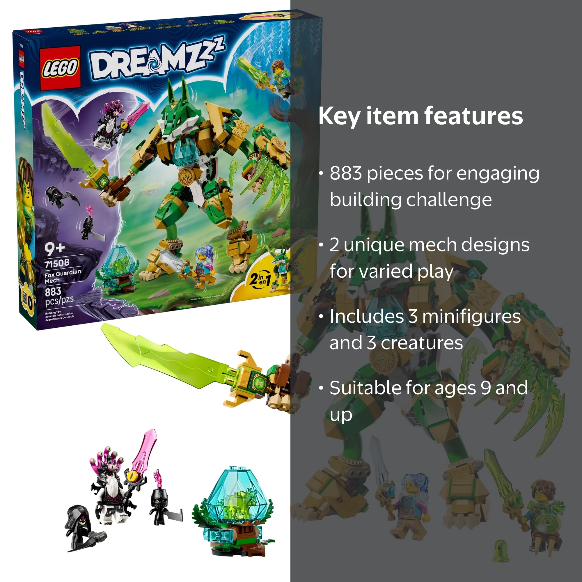 LEGO, DREAMZzz Fox Guardian Mech, 71508, for Kids 9+ - Walmart.com