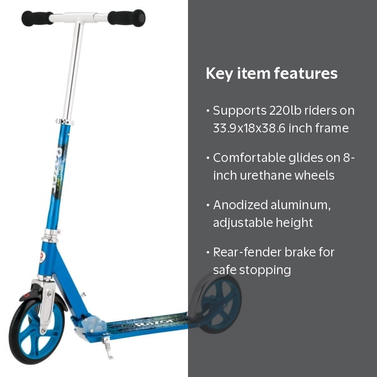 Razor A5 Lux Kick Scooter - Foldable, for Riders up to 220 lbs
