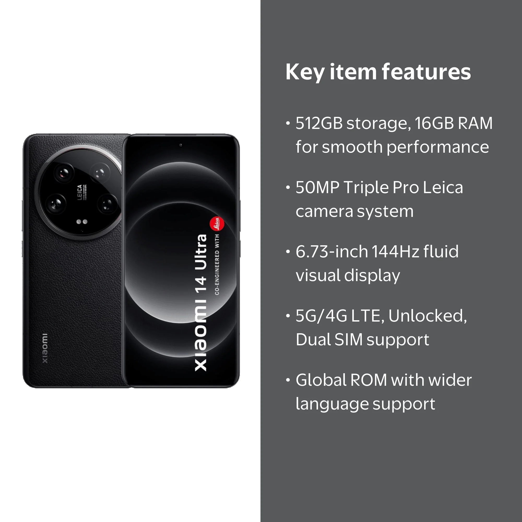 Xiaomi 14 Ultra 5G 512GB ROM 16GB RAM Dual SIM GSM Unlocked