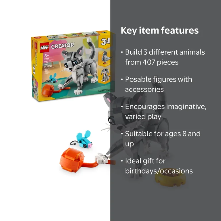 LEGO, Animal Building Toy, 31163, 3 in 1 Pet Playset - Walmart.com