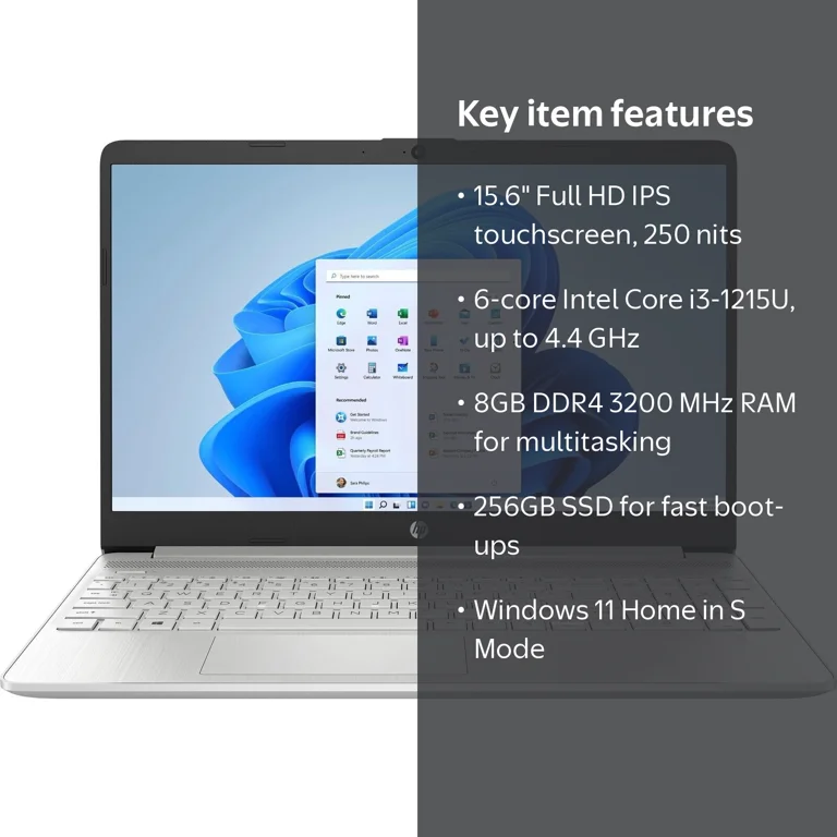 HP, Full HD IPS Touchscreen Laptop, 15.6 Inch, Intel Core i3