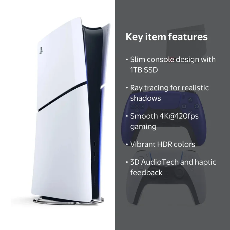 Sony PS5 Slim Digital Console with Extra Cobalt Blue Controller