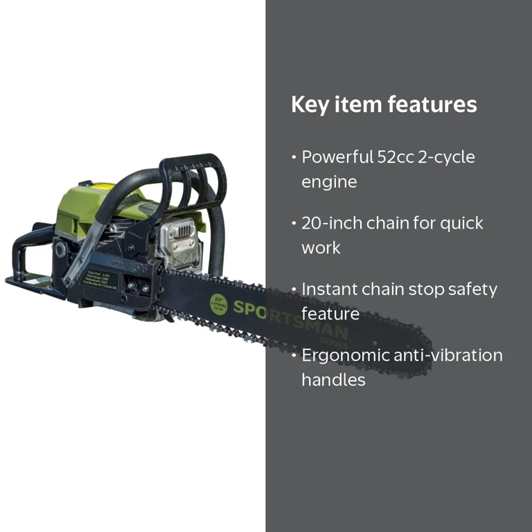 Sportsman Series 20 in. 52 CC Gas 2-Stroke Rear Handle Chainsaw