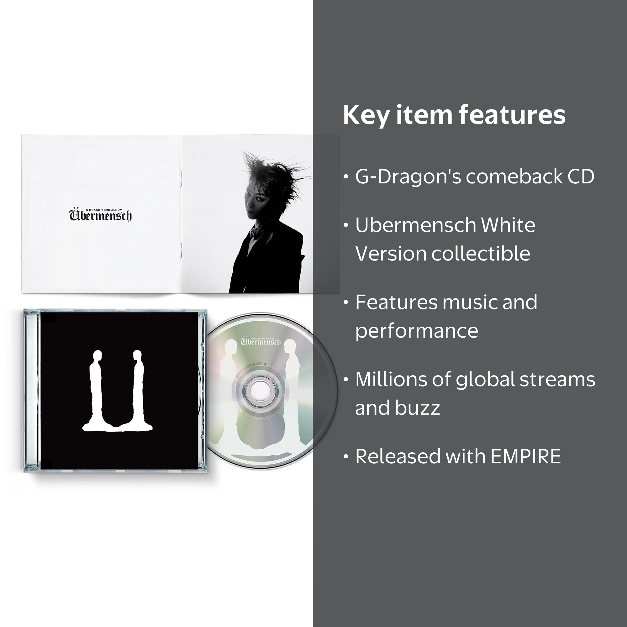 G-Dragon - Ubermensch - White Version - Music & Performance - CD