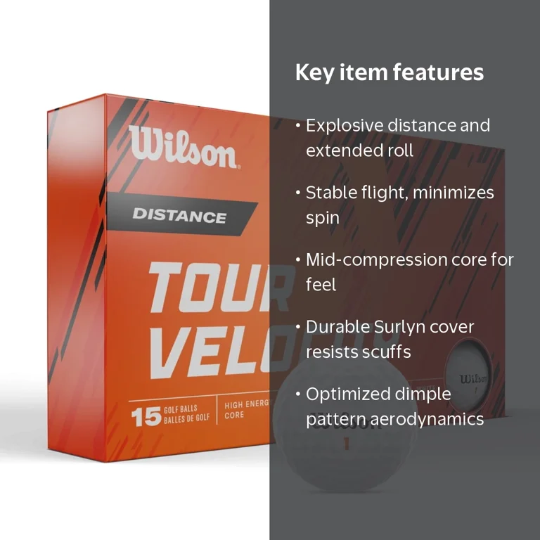 Wilson, Golf Balls, 15 Balls, White, Designed for Distance