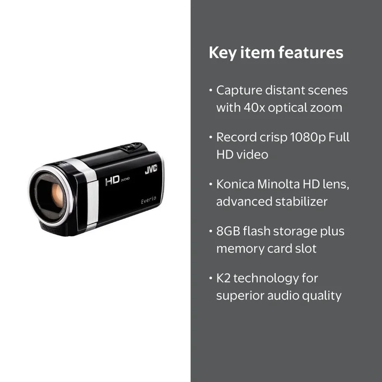 JVC Everio GZ-HM650 - Camcorder - 1080p - 3.32 MP - 40x optical