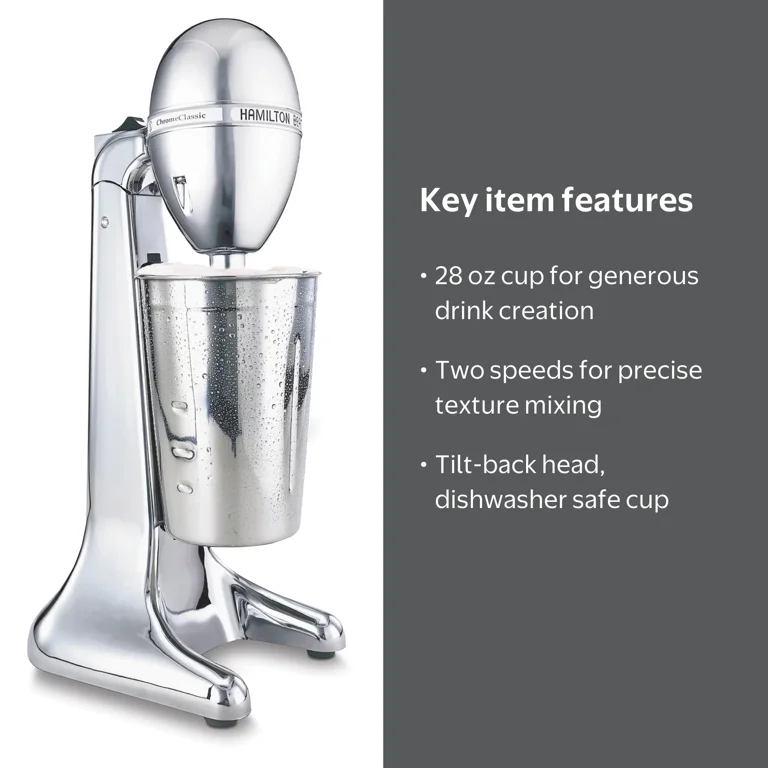 Hamilton Beach DrinkMaster Mixer, Milkshake Maker & Frother, 28 oz
