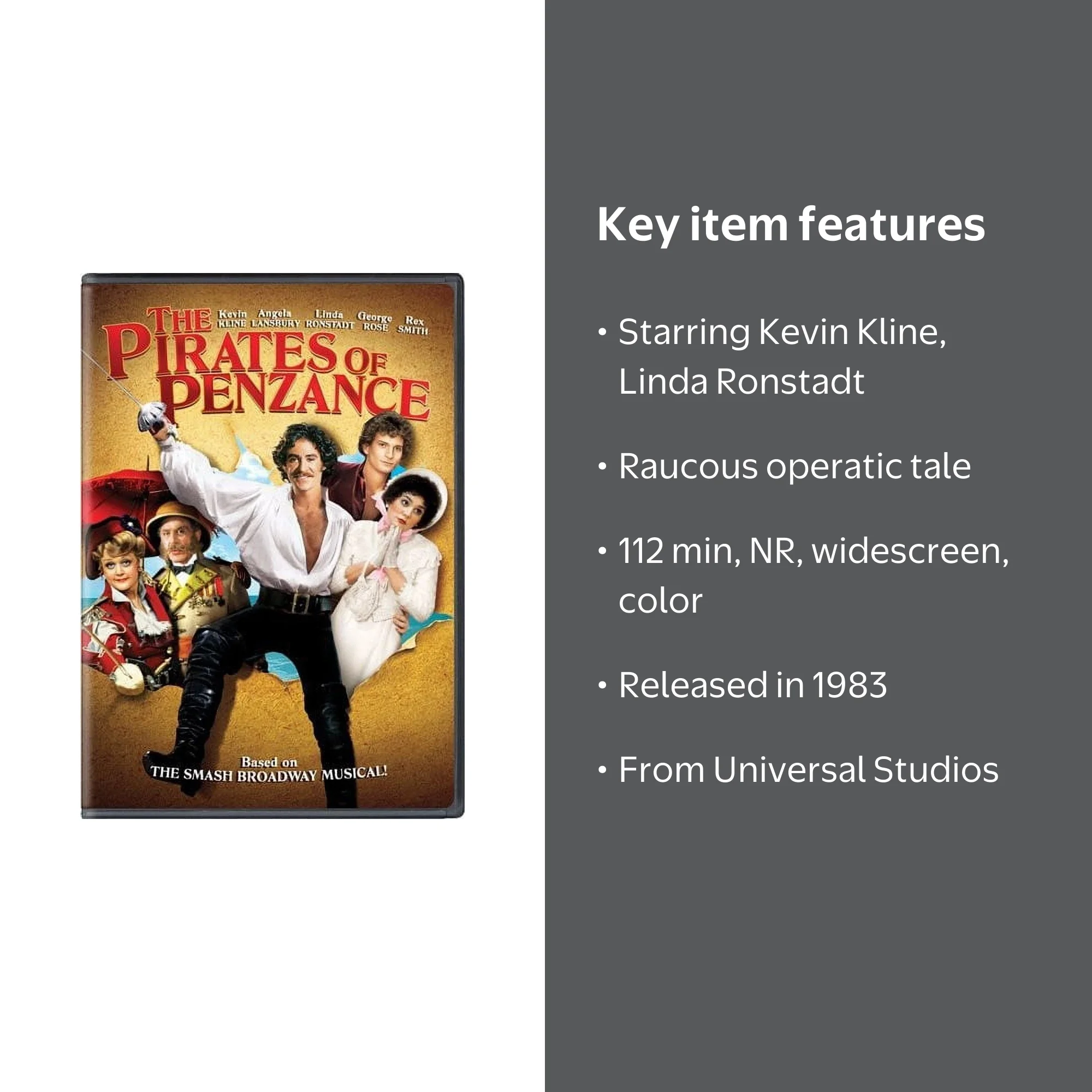 Universal Studios: The Pirates of Penzance (1983) DVD, Music