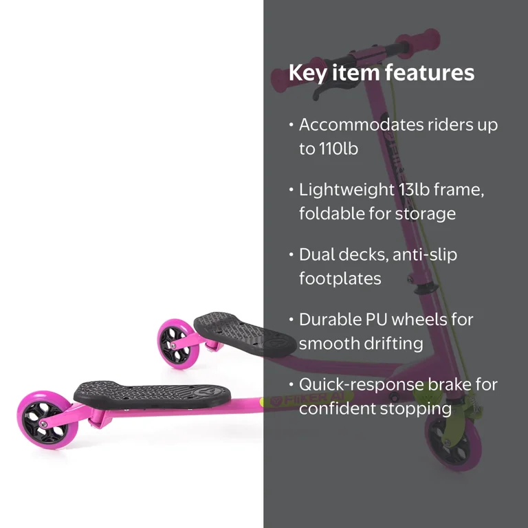 Yvolution Fliker Air A1 | 3 Wheel Drift Wiggle Scooter for Kids