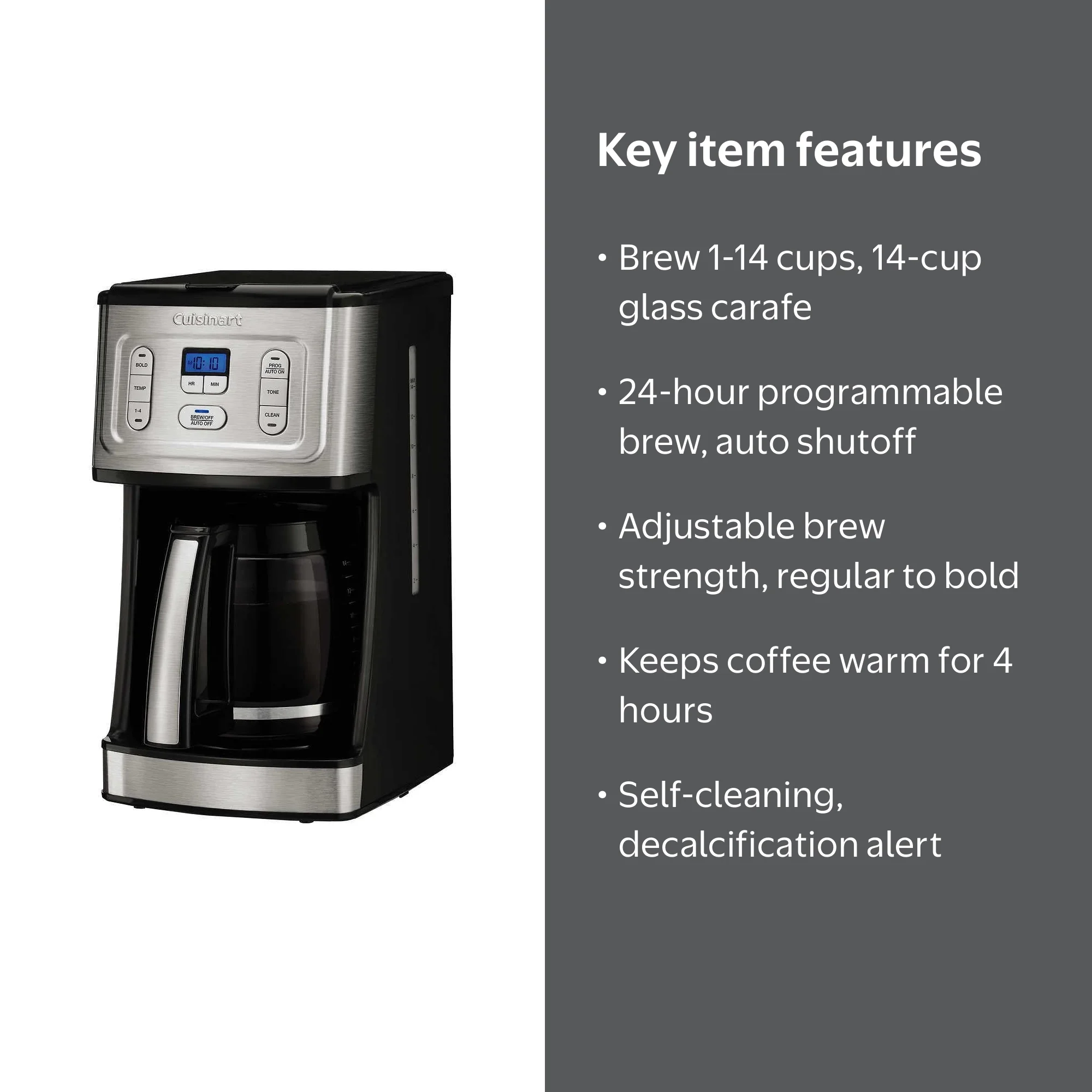 Cuisinart 14-Cup Programmable Coffee Maker with Stainless Steel Accents -  Walmart.com