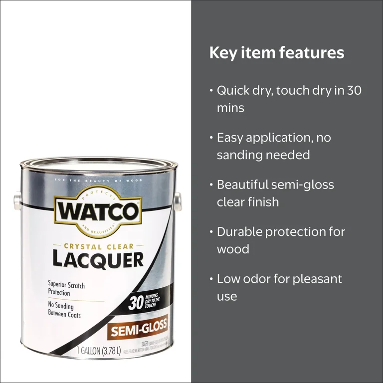 2 Pack, Clear, Watco Lacquer Wood Finish Semi-Gloss - 63131