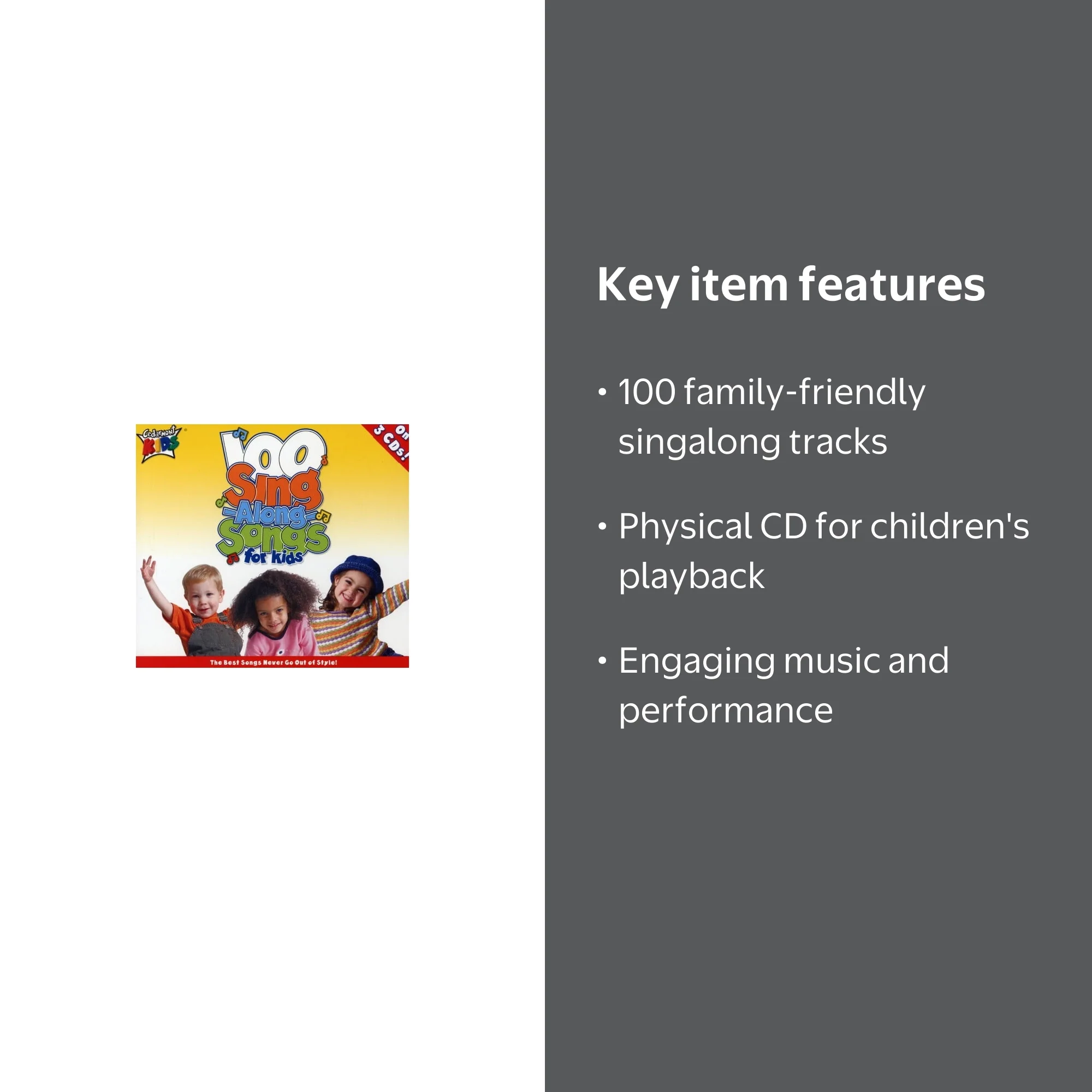 Cedarmont Kids, 100 Singalong Songs for Kids, Music & Performance