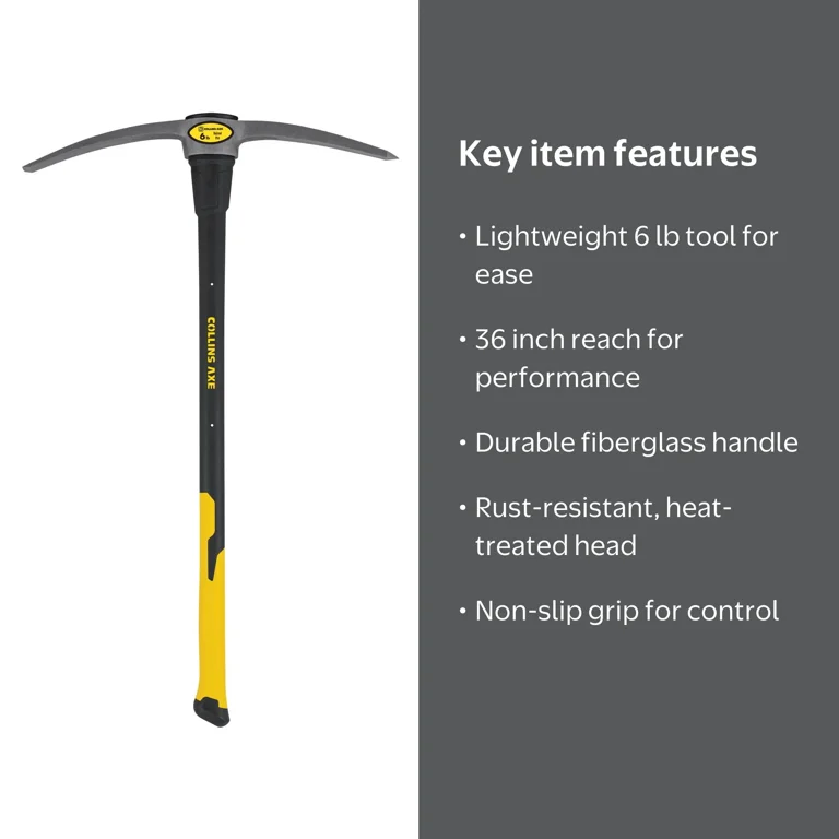 Collins 6 lb Pick Mattock 36 in. Fiberglass Handle - Walmart.com