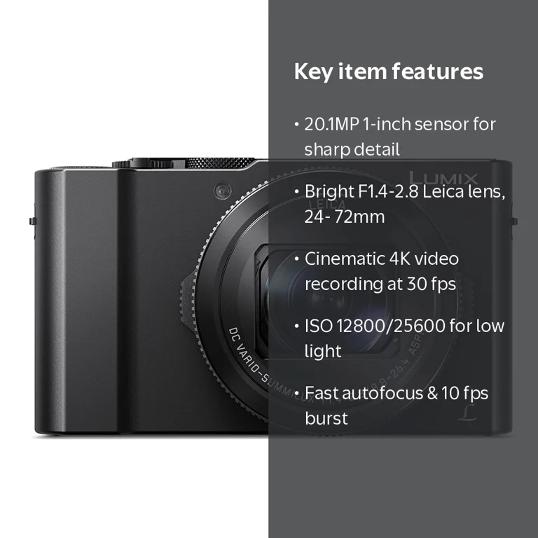 Panasonic Lumix DMC-LX10 - 20.1 MP Compact Digital Camera - 4K