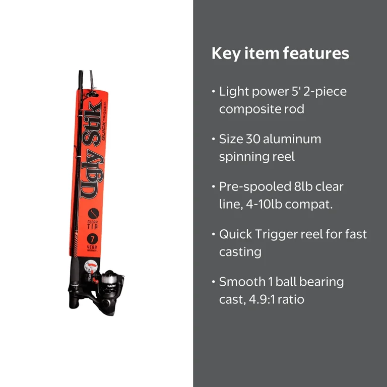 recommended length for a freshwater ugly stik combo Ugly Stik Quick Trigger Combo, 5' Light Fishing Rod, 30 Size Reel