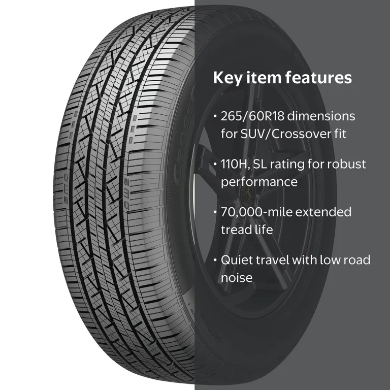 Continental CrossContact 1タイヤ 4本 送料分 Continental, All Season SUV Crossover Tire, 265/60R18 110H