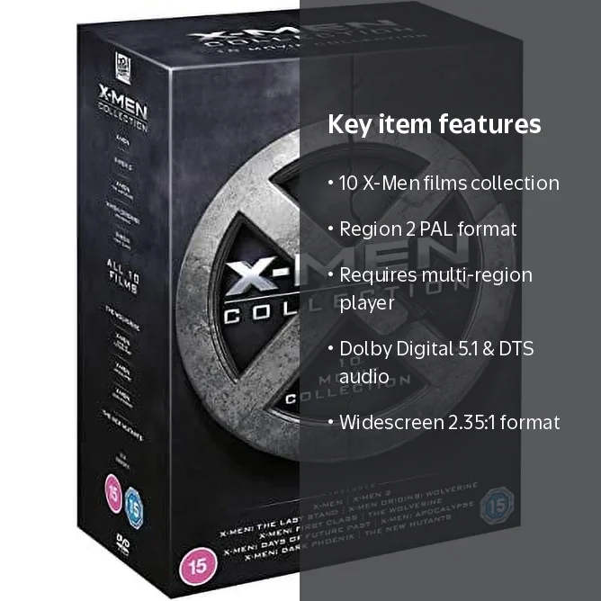 X-Men 10 Movie Collection DVD, PAL Region 2, Multi-Region Player