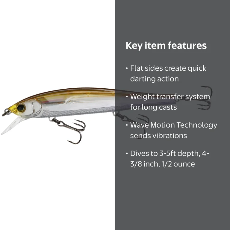 Yo-Zuri 3DB Jerk Bait 110, White, ABS resin, 1/2 oz - Walmart.com