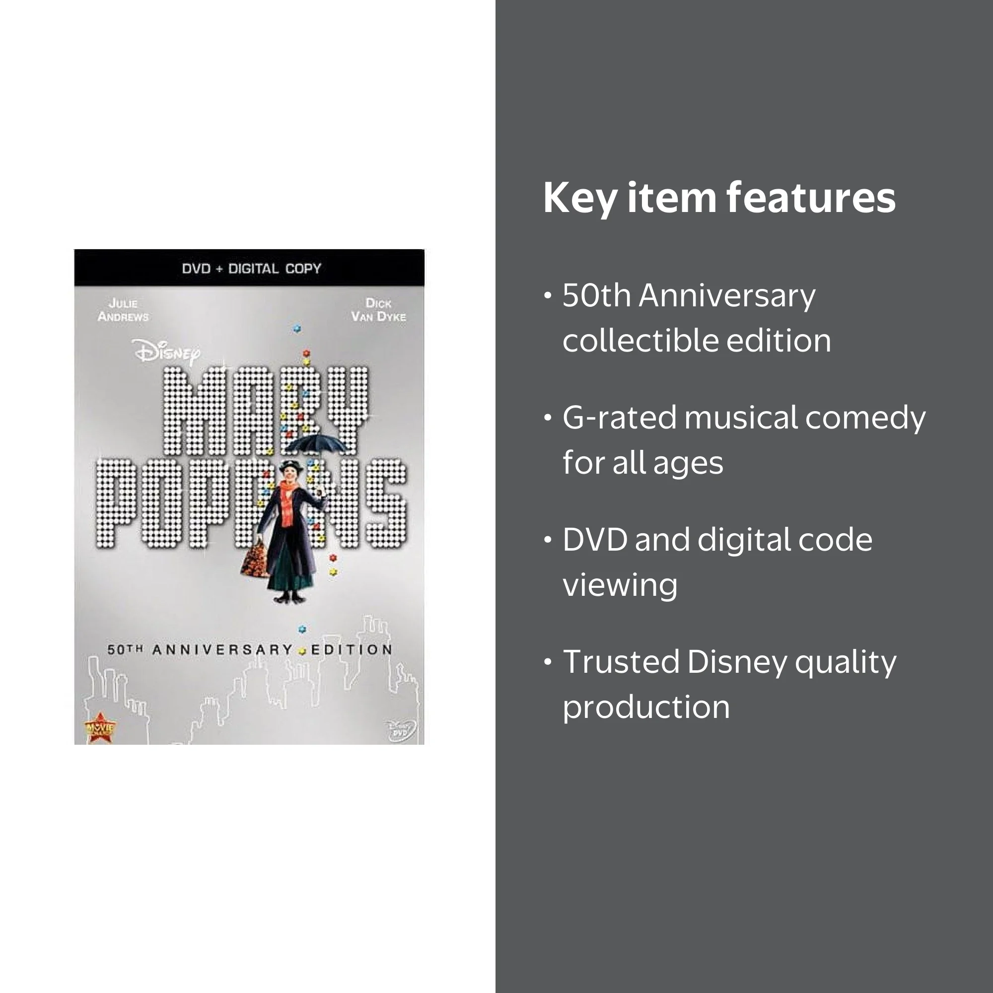 Mary Poppins (DVD + Digital Code) 50th Anniversary Edition Disney