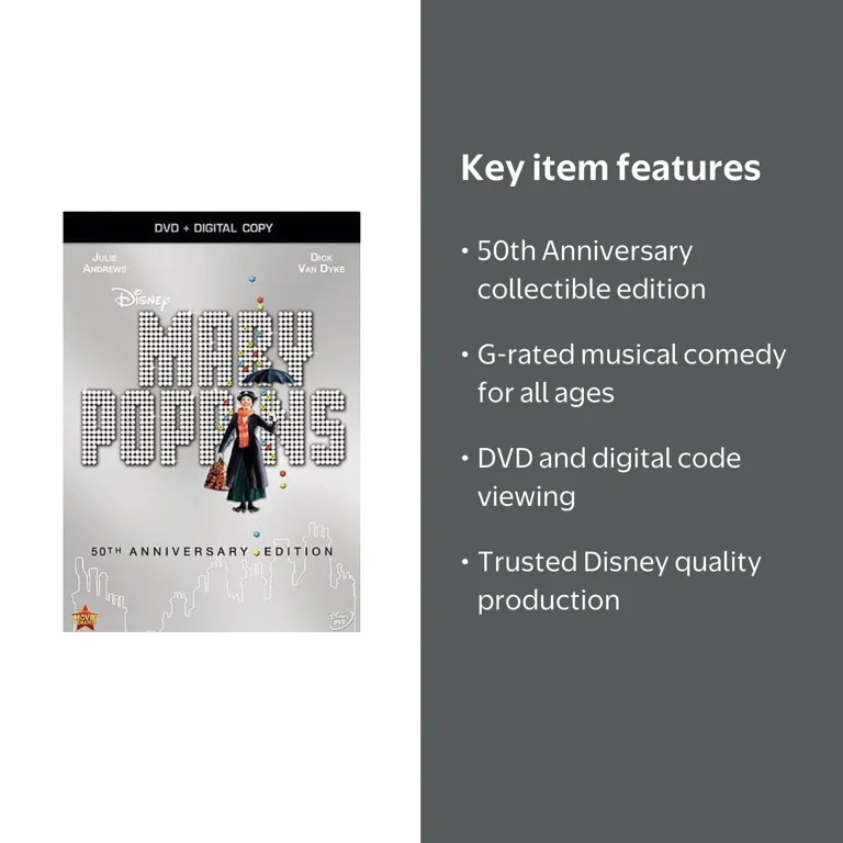 Mary Poppins (DVD + Digital Code) 50th Anniversary Edition Disney