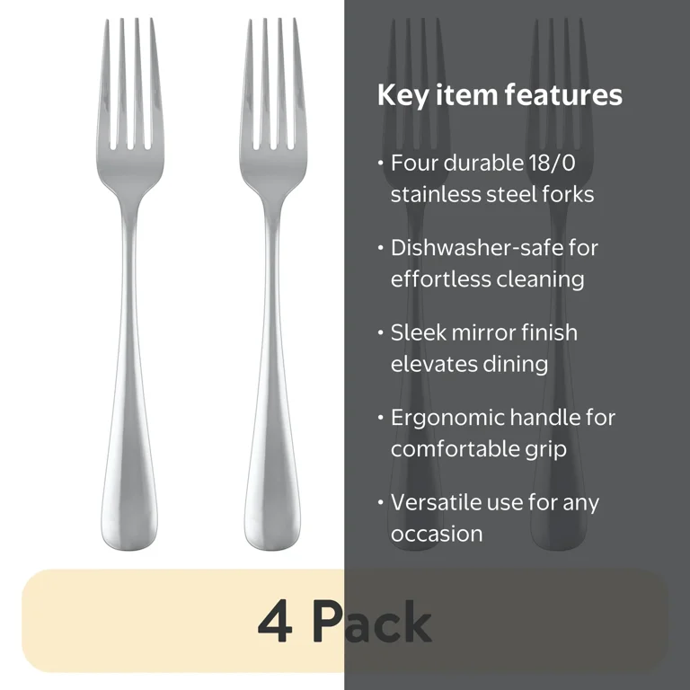 Cambridge Silversmiths Pepino Mirror Stainless Steel Dinner Fork 4