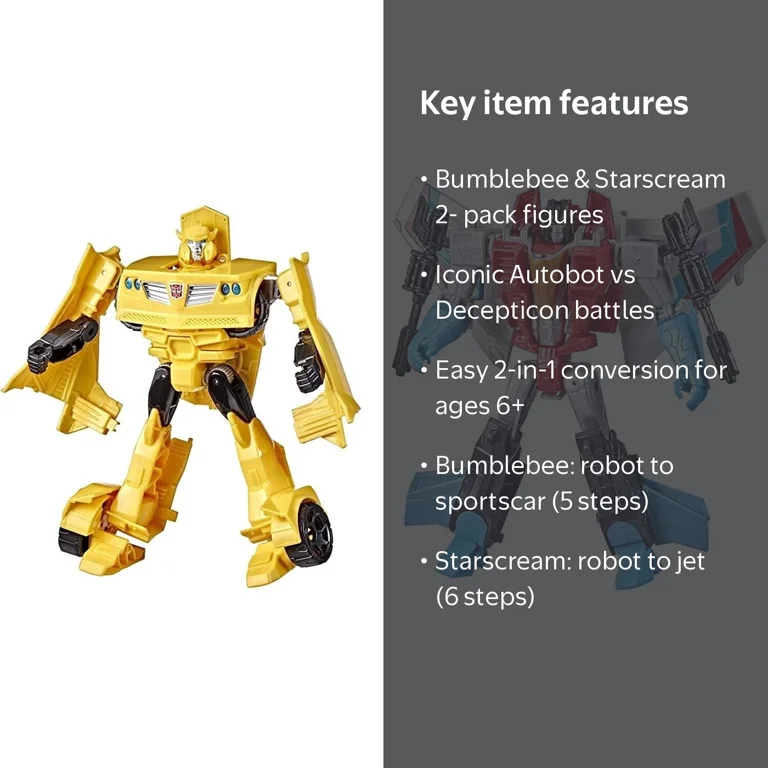 【新品】TRANSFORMERS★Bumblebee ★フィギュア 2体セット Transformers Bumblebee & Starscream Action Figure 2-Pack - Walmart.com