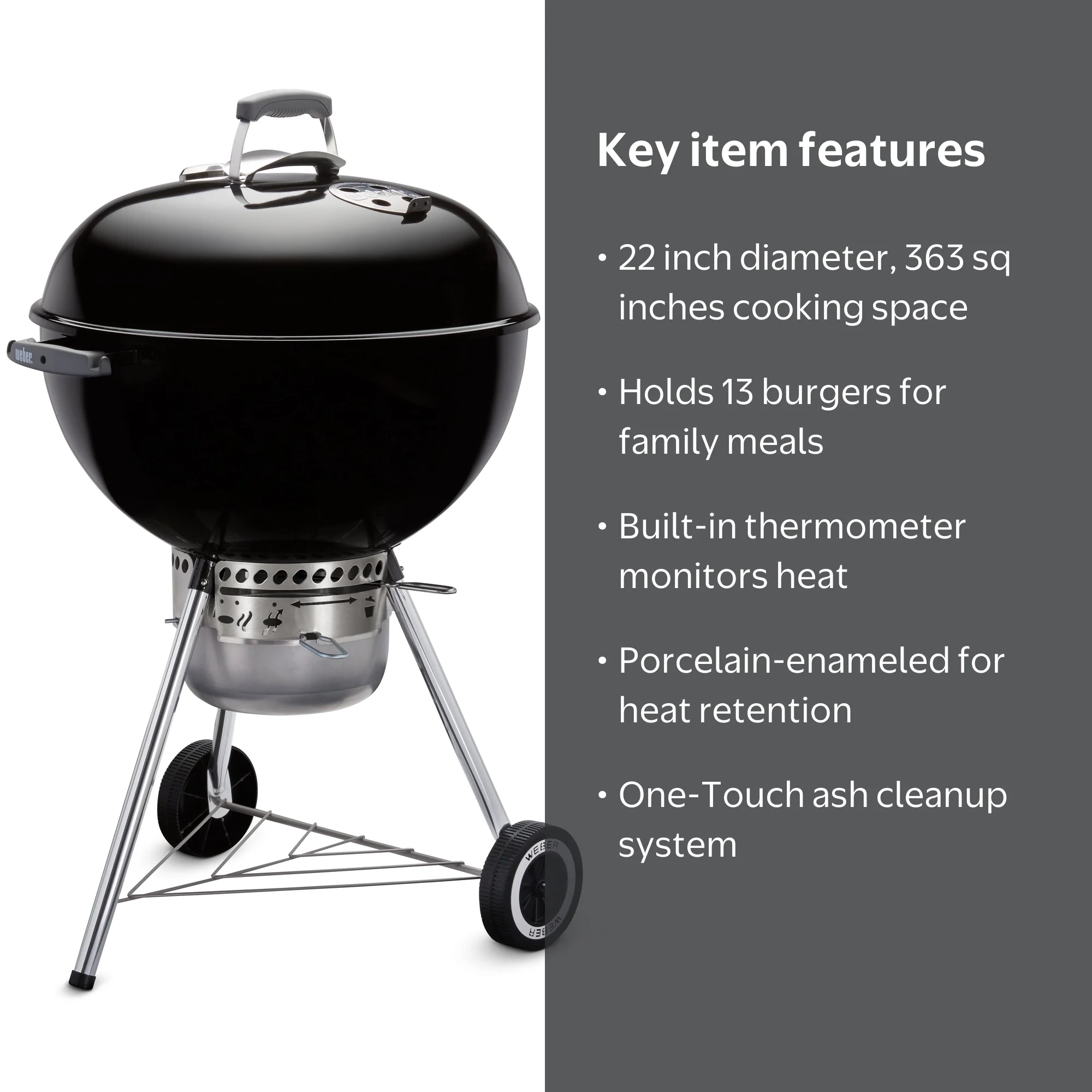 charcoal bbq weber 22-inch original kettle grill outdoor 22