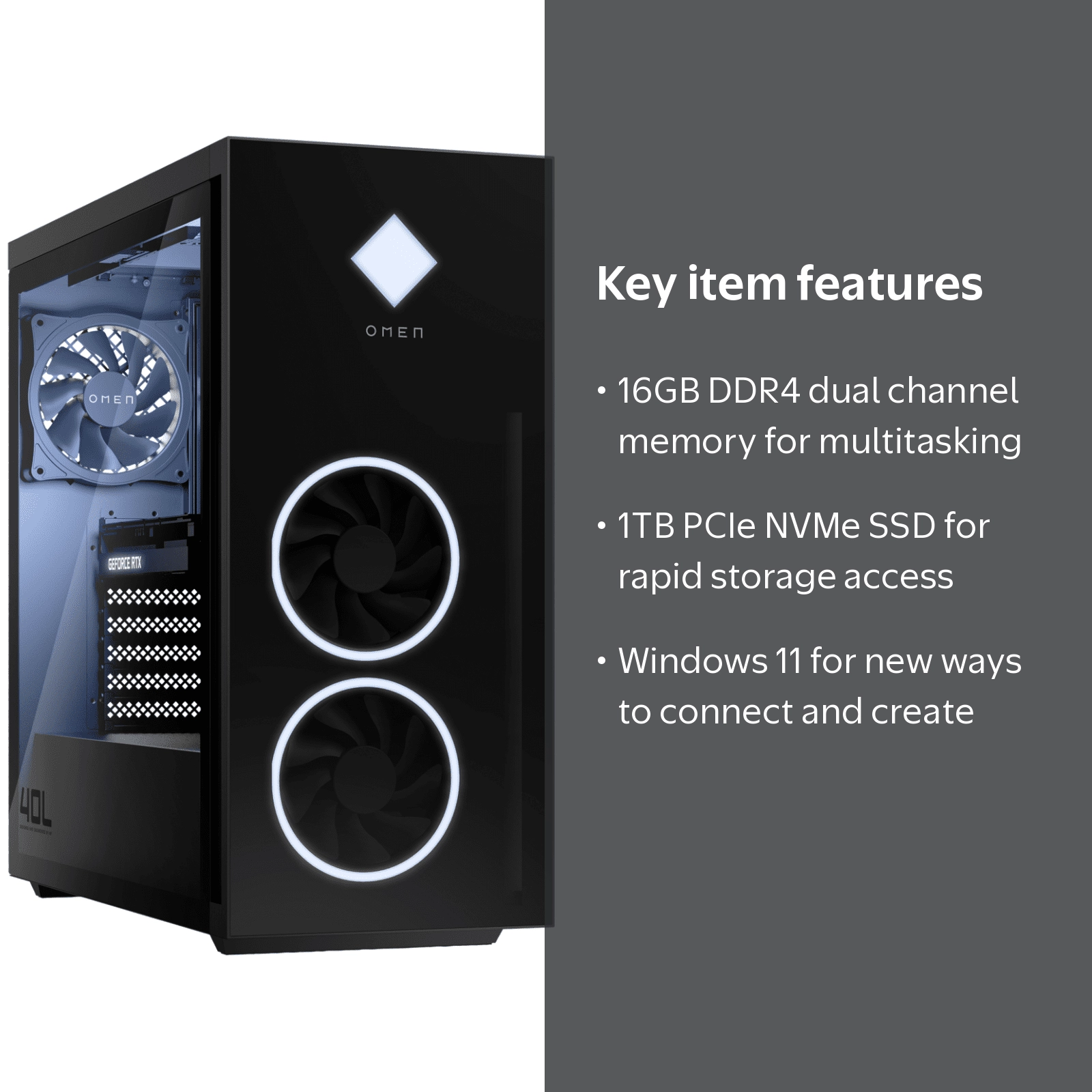 HP OMEN Prebuilt Gaming Desktop - AMD Ryzen 5 5600G, 16GB HyperX