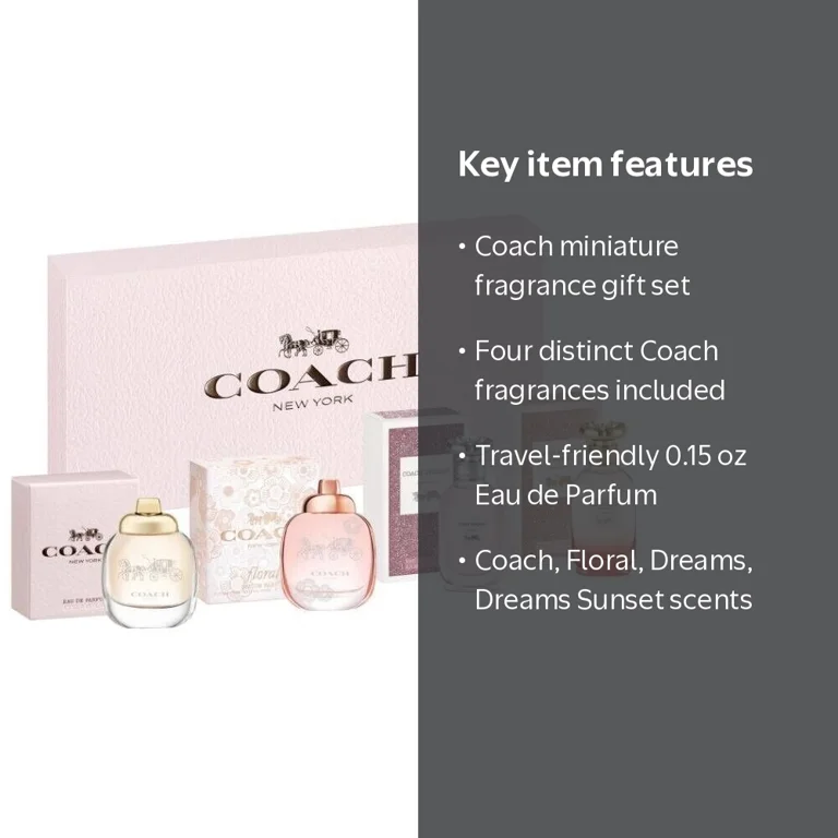 Coach Ladies Mini Fragrance Gift Set 0.15 oz x 4 + floral sunset