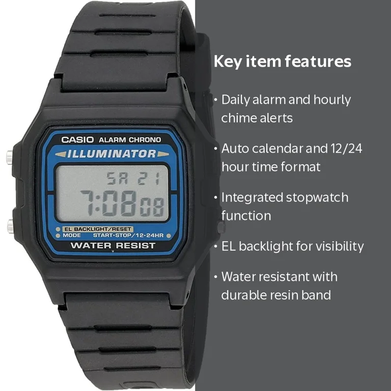 F 105w Casio Illuminator Alarm CASIO F-105W-1A Original New Illuminator Digital Resin Alarm Watch New 