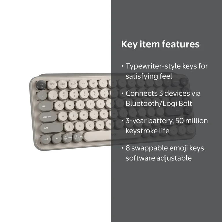 Logitech, Mechanical Wireless Keyboard, POP Keys, Mist - Walmart.com