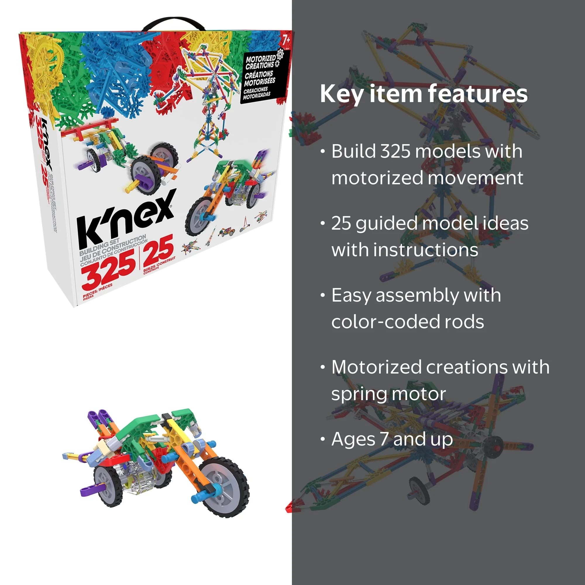 K'NEX Kids Educational Toy Builders - Classics Motorized Creations