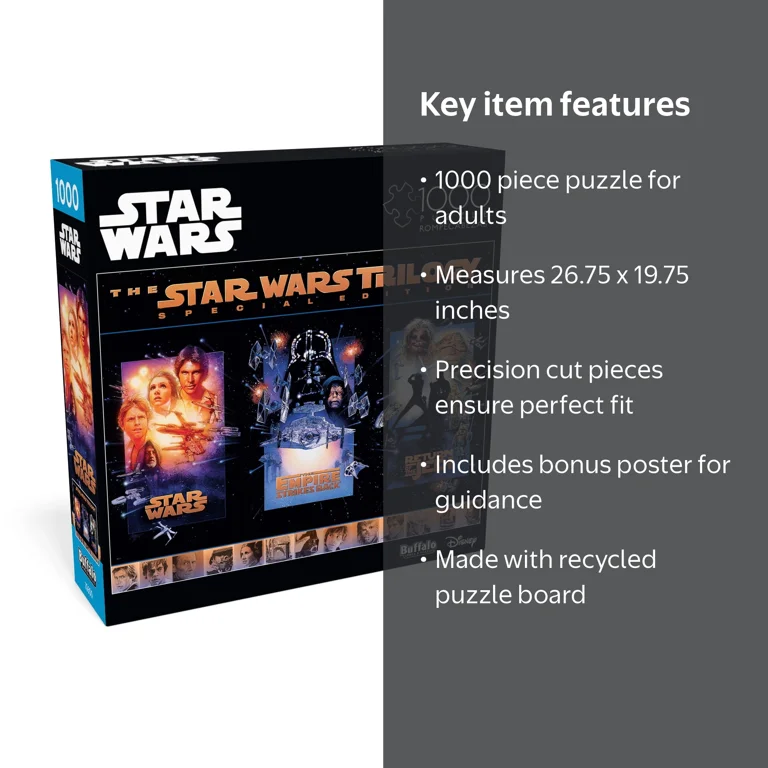 Buffalo Games 1000-Piece The Star Wars Trilogy Interlocking Jigsaw