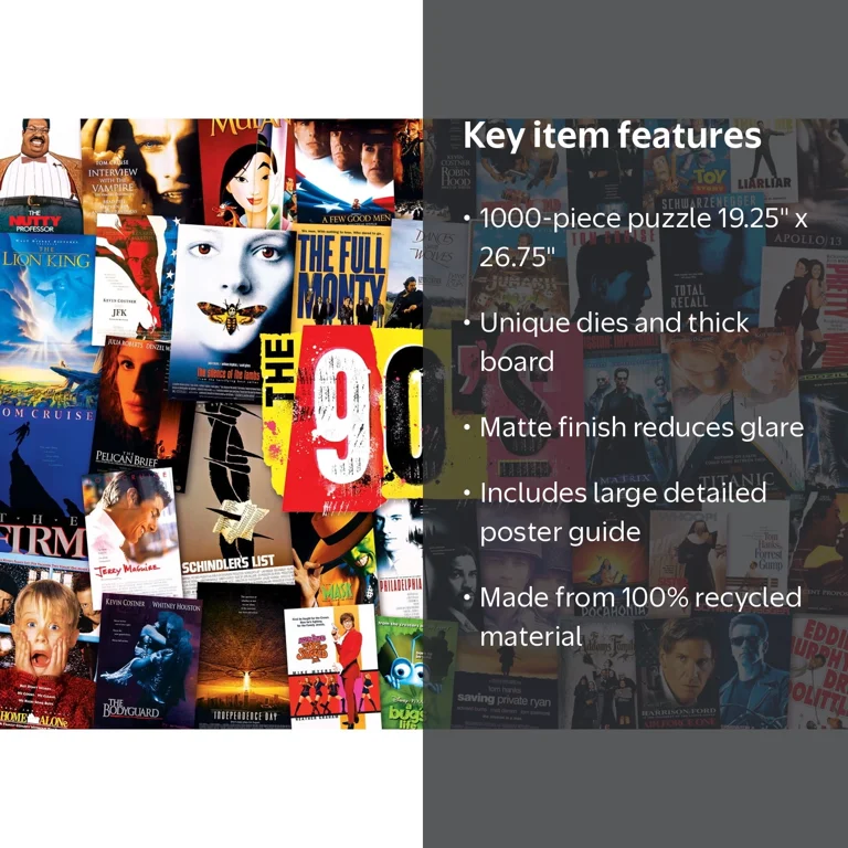 MasterPieces 1000 Piece Jigsaw Puzzle - 90's Blockbusters - 19.25