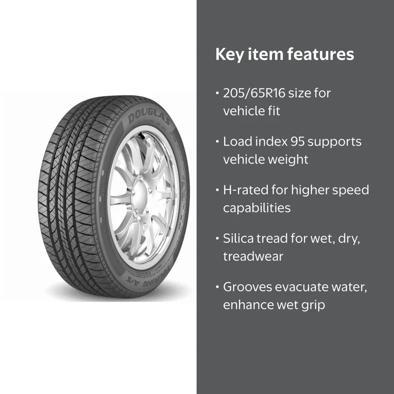 Douglas Touring A/S 205/65R16 95H All-Season Tire - Walmart.com