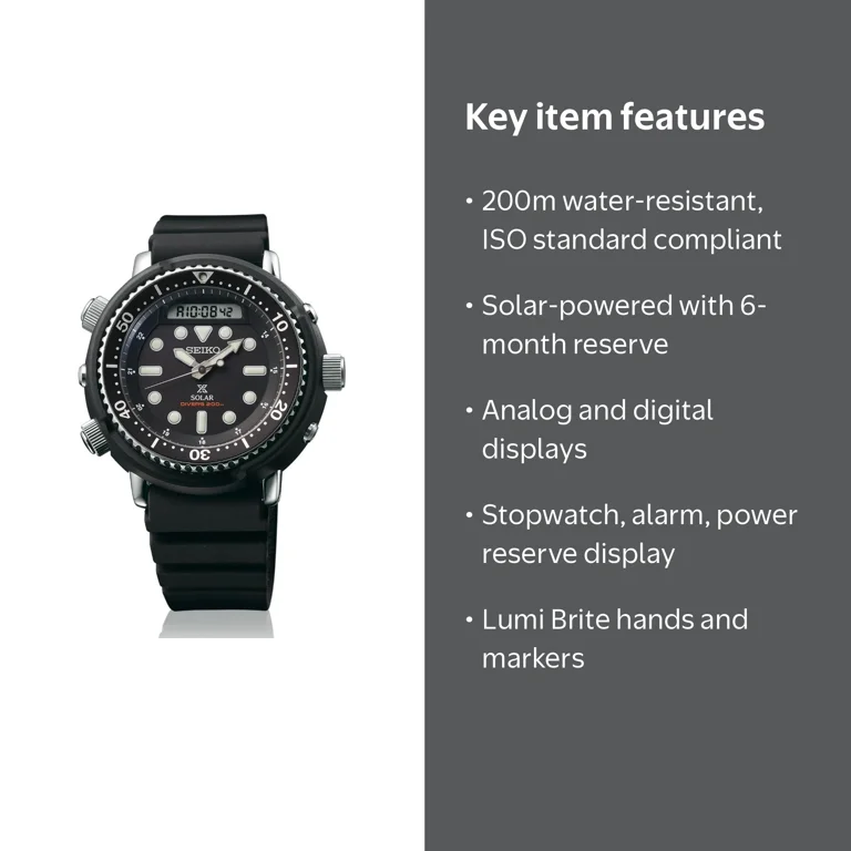 Seiko, Diver's Water-Resistant Solar Chronograph, PADI Edition