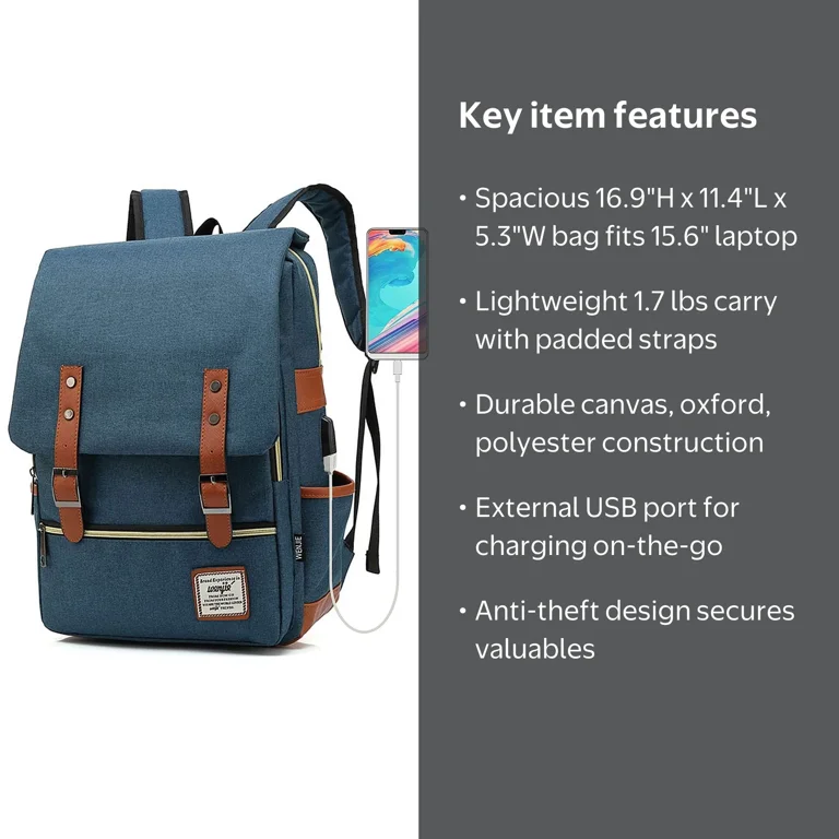 backpack laptop and clothes Rowledge 2 Womens everyday carry backpack Ikohbadg 15 Inch Laptop Color:STONE GREY/TEAM ROYAL BLUE/LUCID LEMON YELLOW The structured design opens