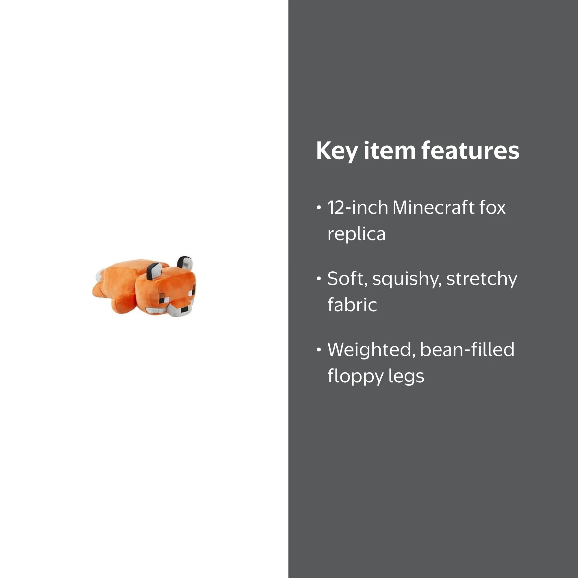 Mattel, Minecraft Plush Fox, 12-inch Stuffed Animal, Soft Plush