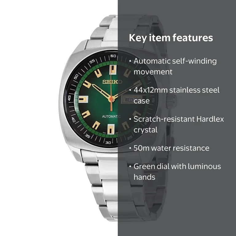 セイコー　リクラフト　SNKM97 Seiko, Men‚Äôs Automatic Watch, SNKM97, Green Dial Stainless Steel