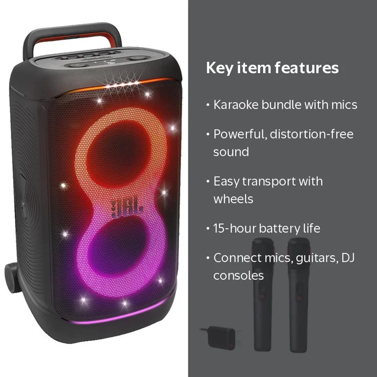 JBL, Portable Party Speaker, PARTYBOX 520, with Microphone System