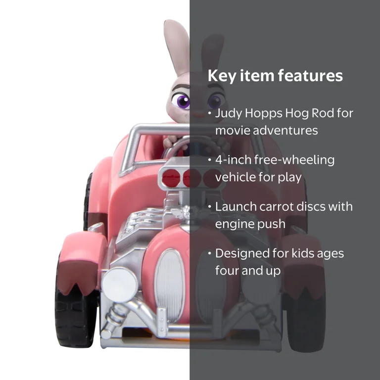 Disney's Zootopia 2 4 inch Vehicle - Judy Hopps & Hog Rod - Movie