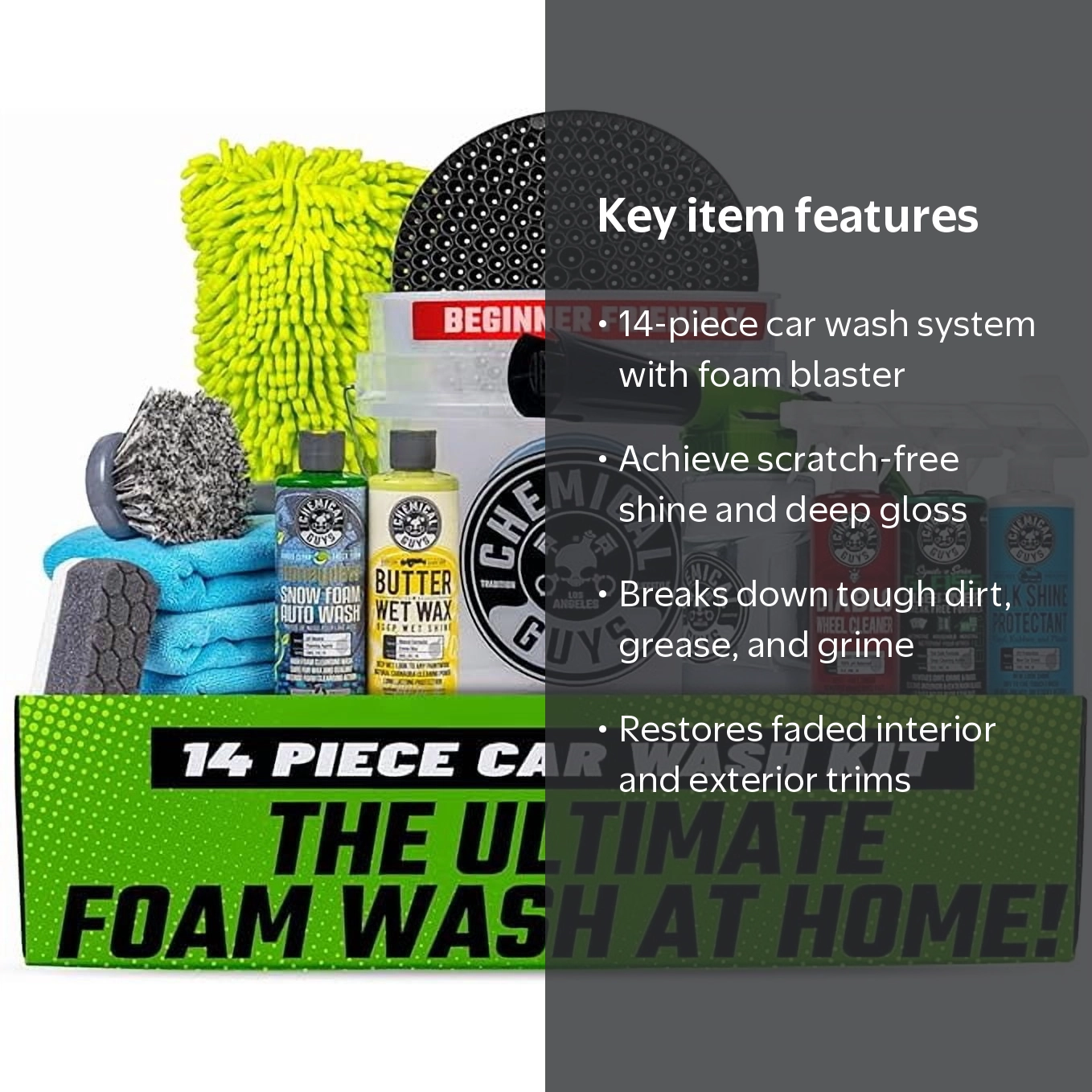 Chemical Guys, Car Wash Kit, Foam Gun, 14-Piece, Multicolor