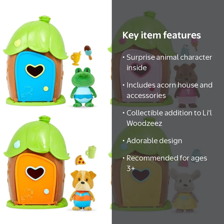 Lil Woodzeez Surprise Mini Acorn House with Bobbleez Animal