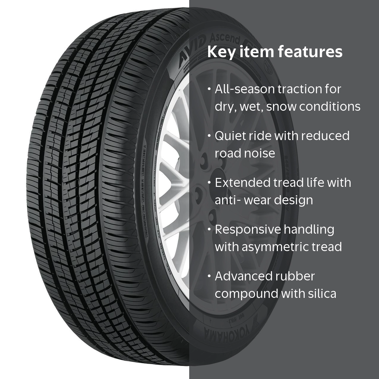 Yokohama Avid Ascend GT All Season 185/60R16 86H Passenger Tire