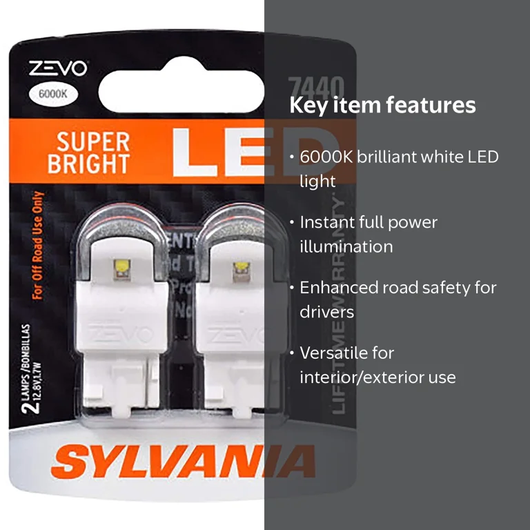Sylvania, LED Auto Bulbs, 7440 White Mini, Turn Signal, 2 Pack