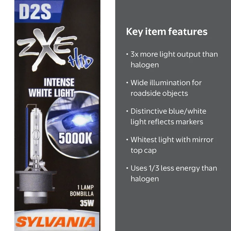 Sylvania D2S SilverStar zXe HID Headlight Bulb, Pack of 1