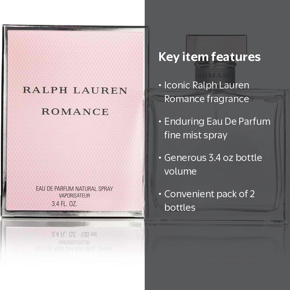 Ralph Lauren Romance Eau de Parfum Spray, 3.4 Oz, Floral and Woody