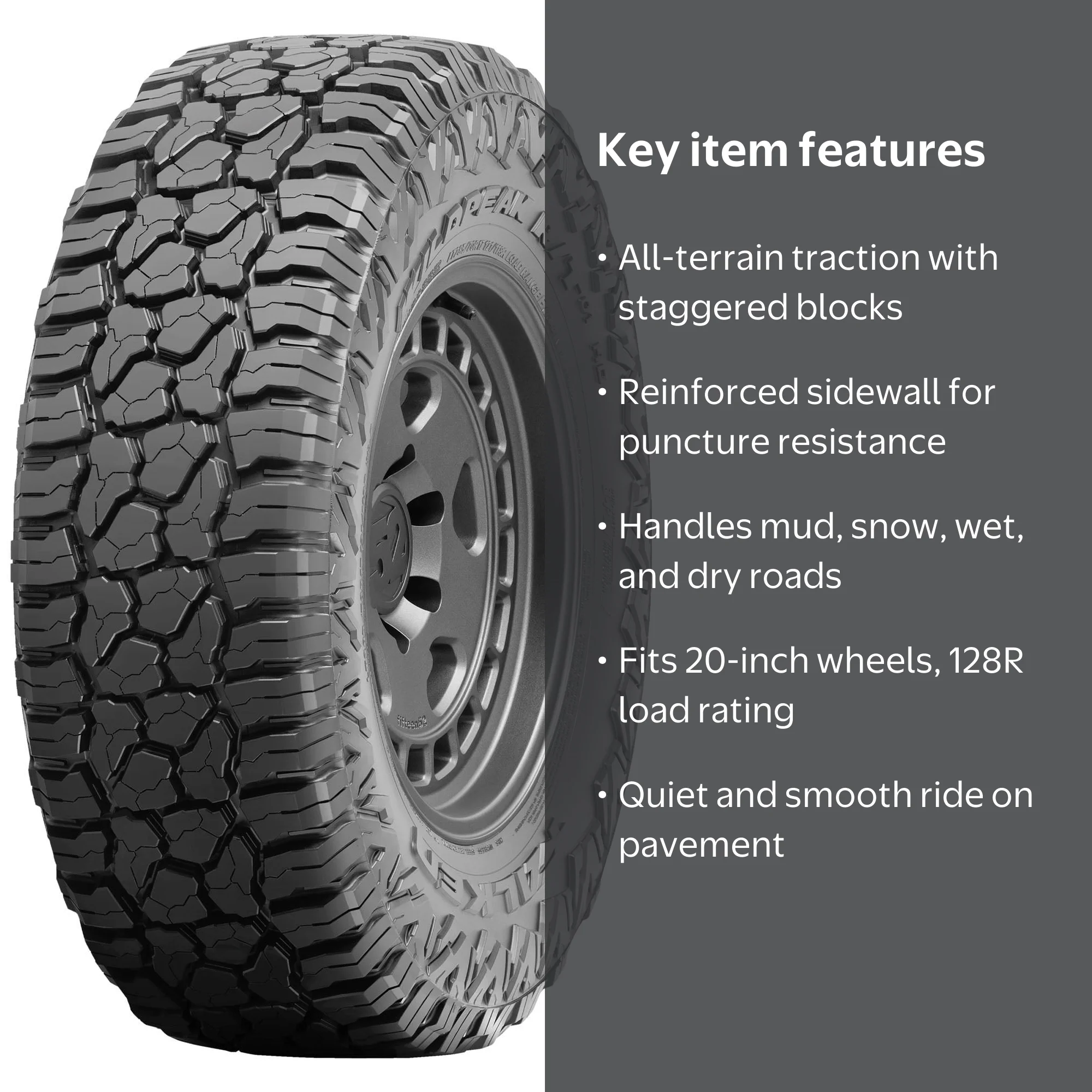 Falken Wildpeak R/T01 All-Terrain Tire, 38X13.50R20/10 128R BSW