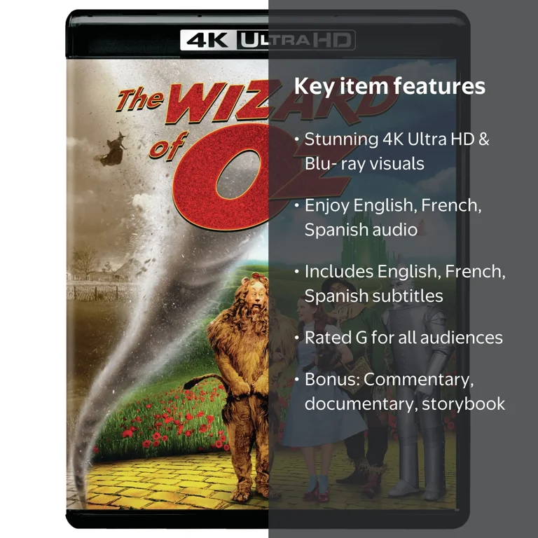 SDS, The Wizard Of Oz 4K UHD + Blu-ray, Family Movie Set, Warner